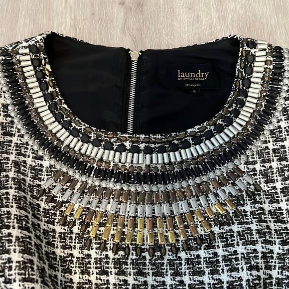Laundry by Shelli Spiegel Herringbone Beaded Shift Dress - Picture 3 of 8